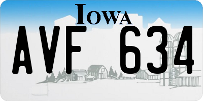 IA license plate AVF634