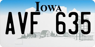 IA license plate AVF635