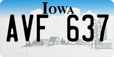 IA license plate AVF637