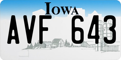IA license plate AVF643