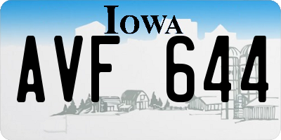 IA license plate AVF644