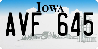 IA license plate AVF645