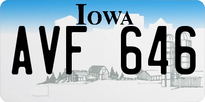 IA license plate AVF646