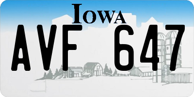 IA license plate AVF647
