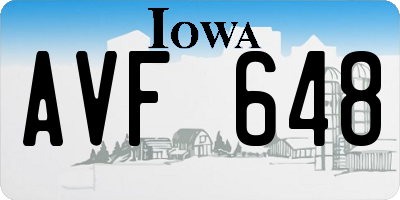IA license plate AVF648