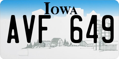 IA license plate AVF649
