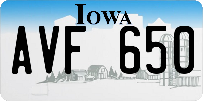 IA license plate AVF650