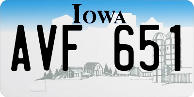 IA license plate AVF651