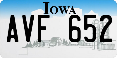 IA license plate AVF652