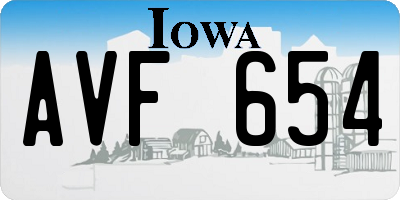 IA license plate AVF654