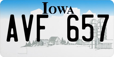 IA license plate AVF657