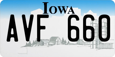 IA license plate AVF660