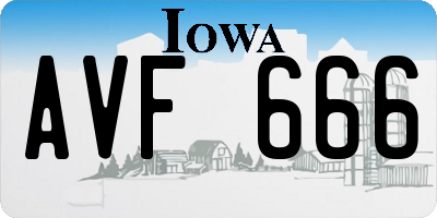 IA license plate AVF666