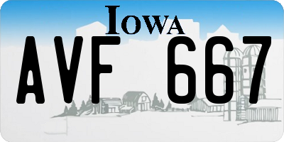 IA license plate AVF667
