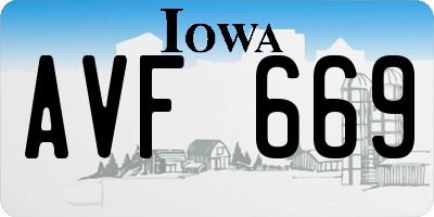 IA license plate AVF669