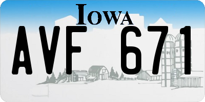 IA license plate AVF671