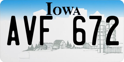 IA license plate AVF672