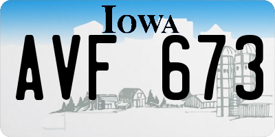 IA license plate AVF673