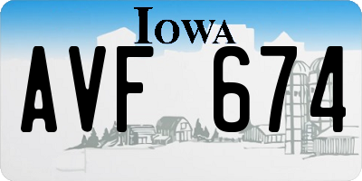 IA license plate AVF674