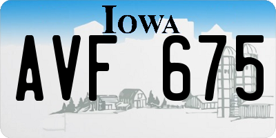 IA license plate AVF675