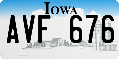 IA license plate AVF676