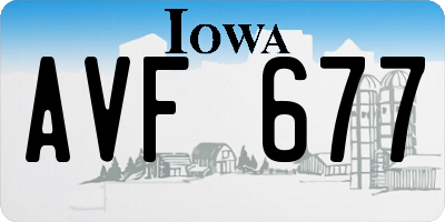IA license plate AVF677
