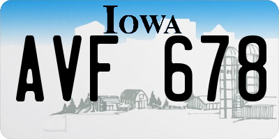IA license plate AVF678