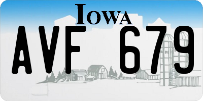 IA license plate AVF679