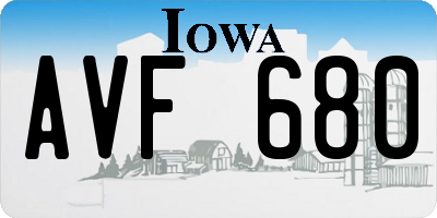 IA license plate AVF680