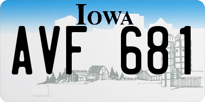 IA license plate AVF681