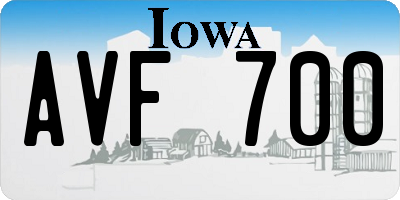 IA license plate AVF700
