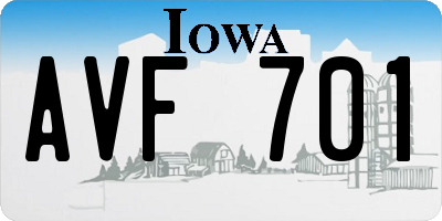 IA license plate AVF701