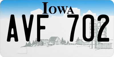 IA license plate AVF702