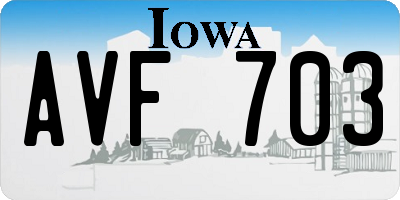 IA license plate AVF703