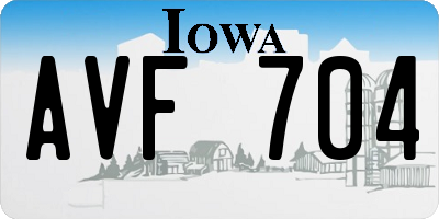 IA license plate AVF704