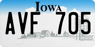 IA license plate AVF705