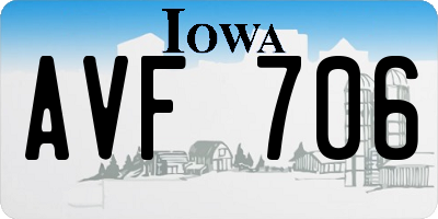 IA license plate AVF706