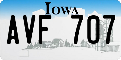 IA license plate AVF707