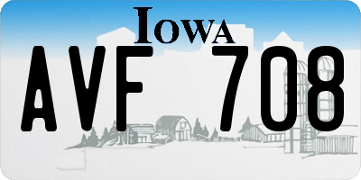 IA license plate AVF708
