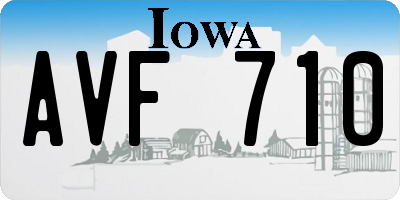 IA license plate AVF710