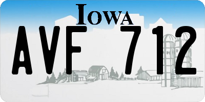 IA license plate AVF712