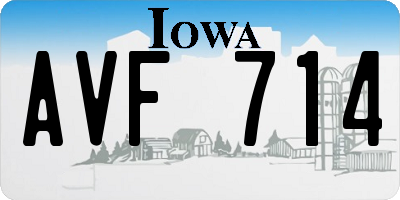 IA license plate AVF714