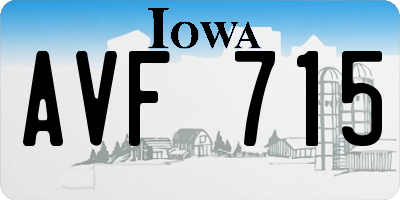 IA license plate AVF715