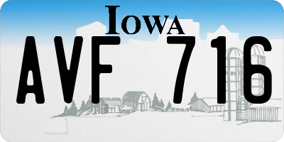 IA license plate AVF716