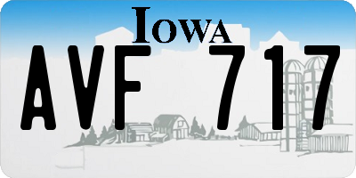 IA license plate AVF717
