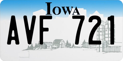 IA license plate AVF721