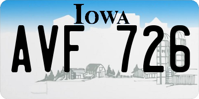 IA license plate AVF726