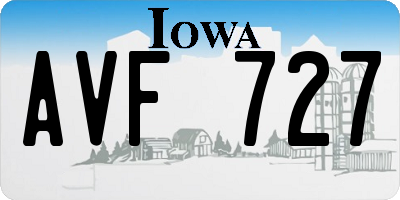 IA license plate AVF727