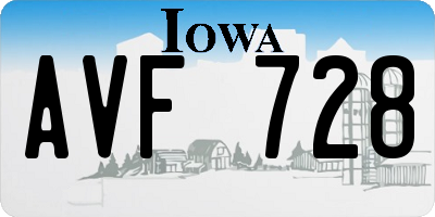 IA license plate AVF728