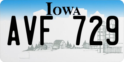 IA license plate AVF729